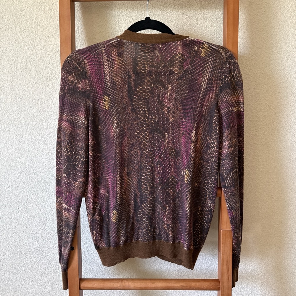 YSL PYTHON cashmere silk button front cardigan sw… - image 4